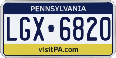 PA license plate LGX6820