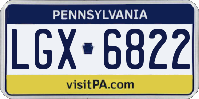 PA license plate LGX6822