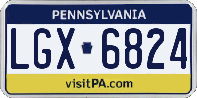 PA license plate LGX6824