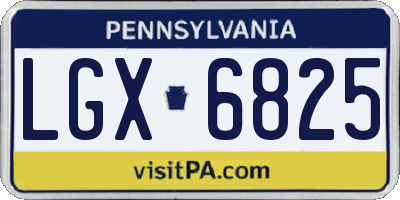 PA license plate LGX6825