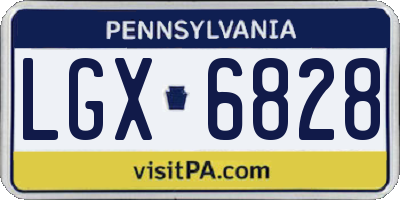 PA license plate LGX6828
