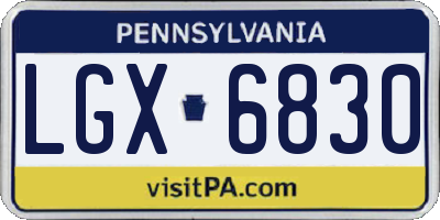 PA license plate LGX6830