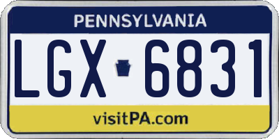 PA license plate LGX6831