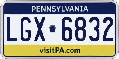 PA license plate LGX6832