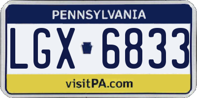 PA license plate LGX6833
