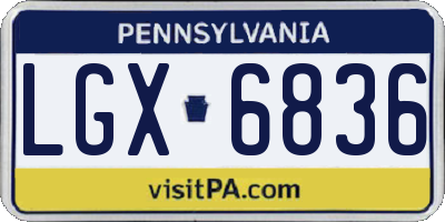 PA license plate LGX6836