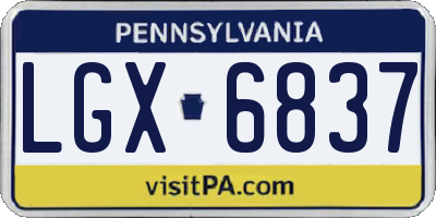 PA license plate LGX6837