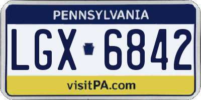 PA license plate LGX6842