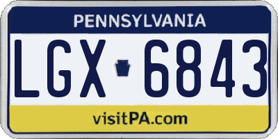 PA license plate LGX6843