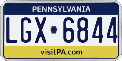 PA license plate LGX6844