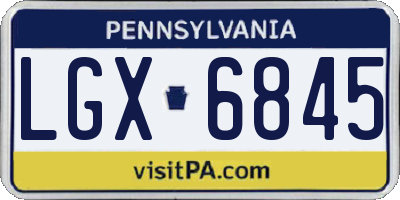 PA license plate LGX6845
