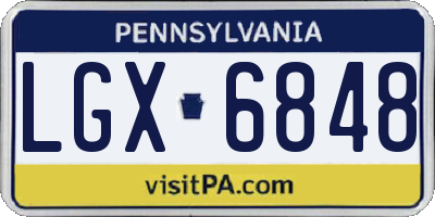 PA license plate LGX6848