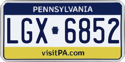 PA license plate LGX6852