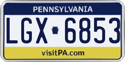 PA license plate LGX6853