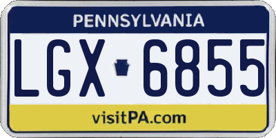PA license plate LGX6855