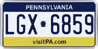 PA license plate LGX6859