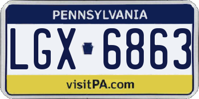 PA license plate LGX6863