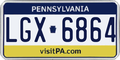 PA license plate LGX6864