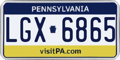 PA license plate LGX6865