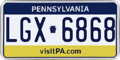 PA license plate LGX6868