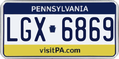 PA license plate LGX6869