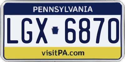 PA license plate LGX6870