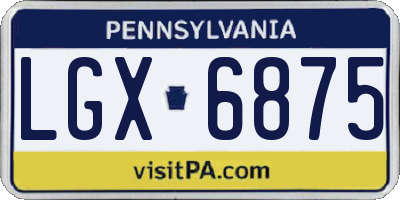 PA license plate LGX6875