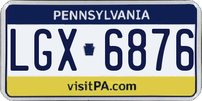 PA license plate LGX6876