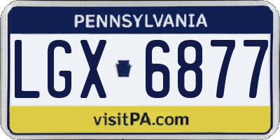 PA license plate LGX6877