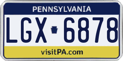 PA license plate LGX6878
