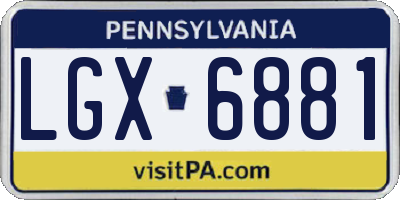 PA license plate LGX6881