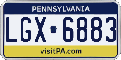 PA license plate LGX6883