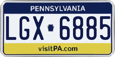 PA license plate LGX6885