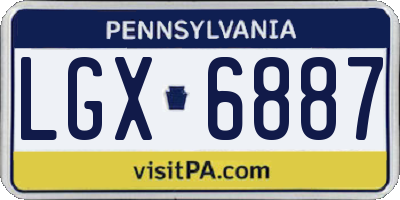 PA license plate LGX6887