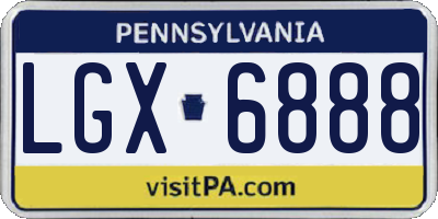 PA license plate LGX6888