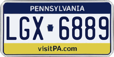 PA license plate LGX6889