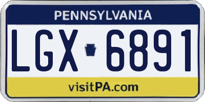 PA license plate LGX6891