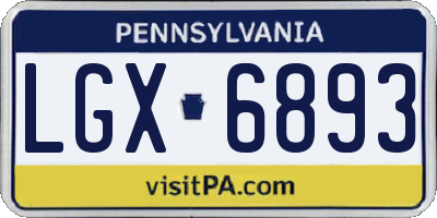 PA license plate LGX6893