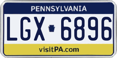PA license plate LGX6896