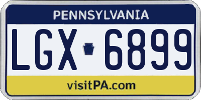 PA license plate LGX6899