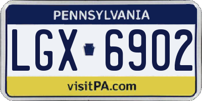 PA license plate LGX6902