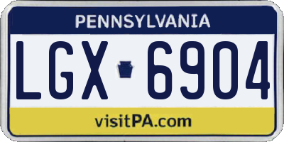 PA license plate LGX6904