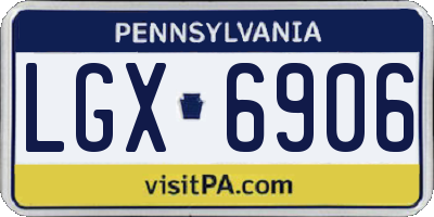 PA license plate LGX6906