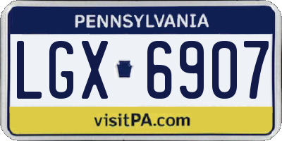 PA license plate LGX6907