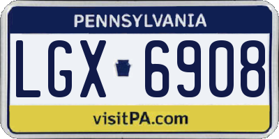PA license plate LGX6908
