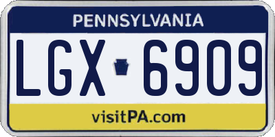 PA license plate LGX6909