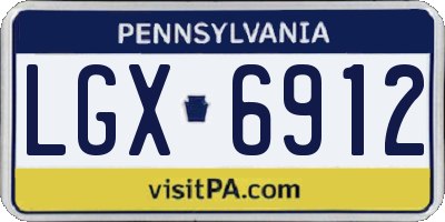 PA license plate LGX6912
