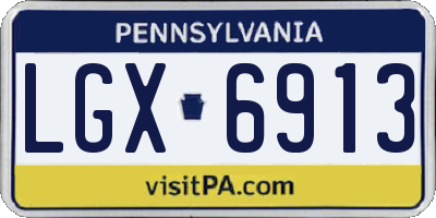 PA license plate LGX6913