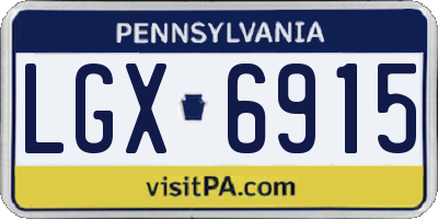 PA license plate LGX6915