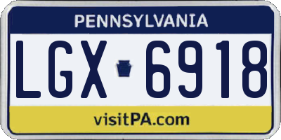 PA license plate LGX6918